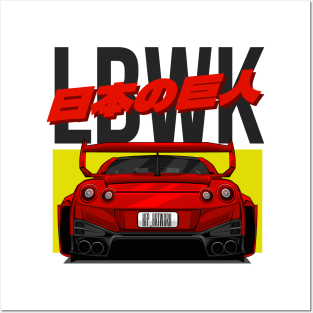 LIBERTY WALK NISSAN GTR-R35 (RED) Posters and Art